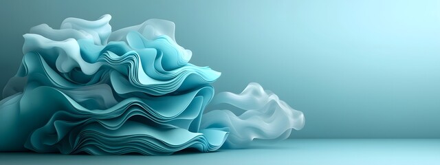 Poster - Pulsating blue energy waves swirling across a stark monochrome digital realm conveying the fluid dynamism and sleek modern aesthetic of technological innovation  Minimalist
