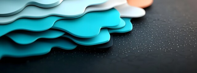 Poster - Radiant azure digital ripples flowing and pulsing across a stark black and white geometric background representing the ceaseless march of futuristic technological progress