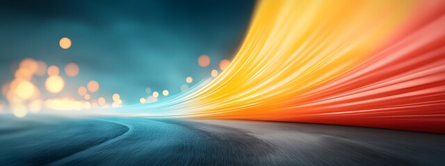 Fototapete - Radiant light rays penetrating waves of luminous energy concentrated light amplification from an optical amplifier device resulting in glowing light emissions with a cinematic dramatic hyper detailed
