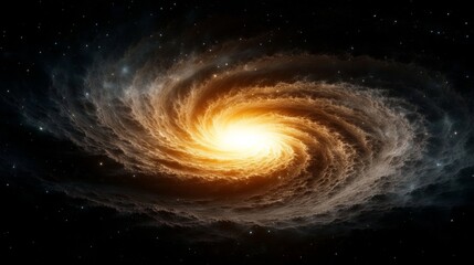 Wall Mural - Cosmic spiral galaxy event outer space digital art universe celestial viewpoint illuminated sky