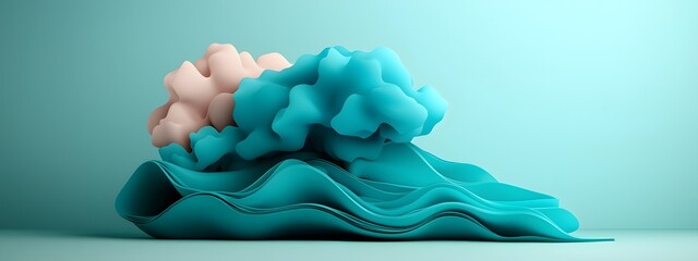 Poster - Vibrant azure digital streams coursing through a monochromatic landscape capturing the dynamic potential of emerging technologies  CGI with dramatic shadows and highlights