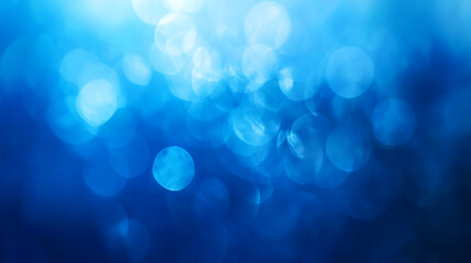 Poster - A blurry abstract background featuring shades of blue and white with bokeh light effects present