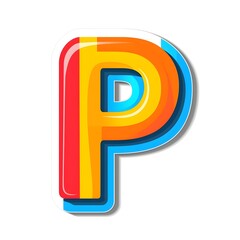 Wall Mural - Colorful Letter P: A vibrant and stylized 