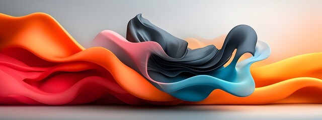 Poster - Captivating abstract digital patterns and constantly shifting information create a mesmerizing undulating sapphire energy field in a high contrast monochrome setting with a vibrant color palette and