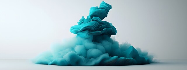 Poster - Mesmerizing azure digital surges swirling across a minimalist monochrome canvas conveying the perpetual dynamism of the technological realm  rendering sublime luminance