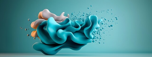 Poster - Mesmerizing azure digital surges swirling across a minimalist monochrome canvas conveying the perpetual dynamism of the technological realm  rendering sublime luminance