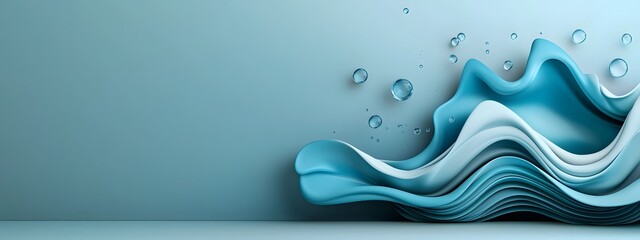 Poster - Shimmering digital waves deep blue and translucent surging over a sleek monochrome surface evoking the boundless potential of technological advancement  A cinematic high definition