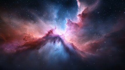 cosmic nebula formation outer space digital art celestial sky wide angle exploring the universe