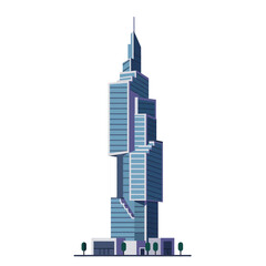 Poster - Modern skyscraper design in flat style showcasing innovative architecture in vector illustration