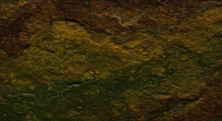 Aufkleber - Dark stone surface texture with mossy green and brown patterns