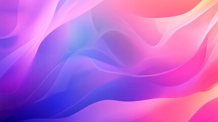Poster - Abstract background with flowing shapes in shades of pink purple blue and a touch of yellow color gradient
