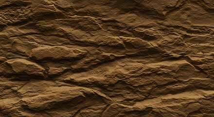 Aufkleber - Detailed close up of a rough brown rock surface texture formation