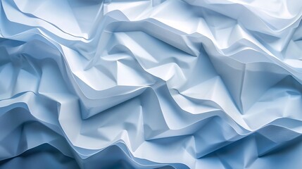 Fototapete - Close-up photo of a textured blue paper background with wavy patterns