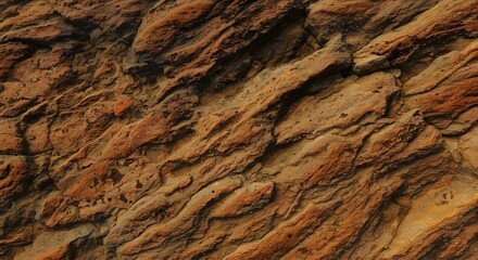 Aufkleber - Eroded Rock Formation Exhibiting Layers of Sedimentary Rock Texture