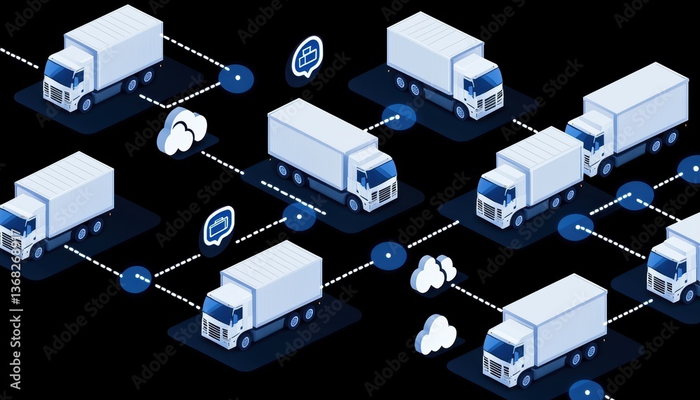 AI logistics planning software calculating optimal distribution center ...