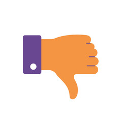Poster - Hand gesture showing disapproval in flat and colorful style vector art
