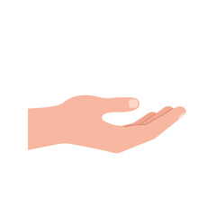 Poster - Open hand gesture in flat design style showcasing vector art illustration