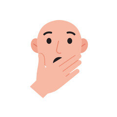 Poster - Surprised person showing facial expression in minimal flat design vector art