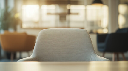 Poster - Minimalist Interior Design: A modern chair takes center stage, offering a glimpse of a contemporary interior. The focus on form and simplicity hints at the broader concept of minimalist design. 