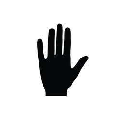 Poster - Hand silhouette in minimal flat design showcasing gesture change in vector art