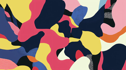 Poster - Lively and colorful pattern of bold intersecting color planes in primary tones creating a dynamic and engaging visual experience.