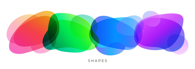 Poster - Set of bright colored abstract liquid shapes for creative graphic design. Vector illustration.	