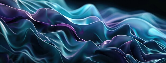 Poster - Colourful curve dynamic graphic purple smooth vibrant wave energy motion abstract illustration minimal.