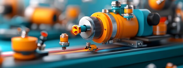 Poster - A close up view of a scientific spectrometer instrument used to measure the frequency of photon emissions during an experiment or analysis in a laboratory setting