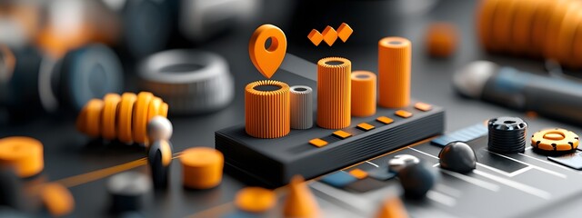 Poster - A data visualization depicting the frequency and impact of technological disruptions within a specific industry helping to analyze trends and identify opportunities for strategic planning