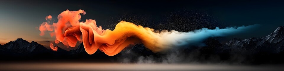 Poster - A dynamic colorful representing the Doppler effect showcasing the shifting frequencies of sound and light waves across a sweeping panoramic landscape