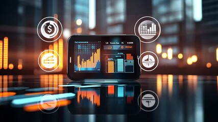 Poster - Futuristic Mobile Banking App Showcases Augmented Reality Features Generative AI