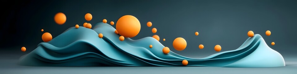Poster - A stylized depicting the dynamic and flowing visualization of the frequency distribution of technological innovations in a field