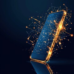 Aufkleber - Abstract smartphone shielded by firewall sparks