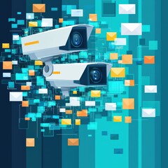 Poster - Cyber surveillance camera monitoring online voter registration activity