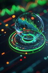 Poster - Data analytics dashboard with holographic protection layer