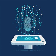 Poster - Digital handprint scan confirming voter identity in a secure portal