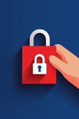 Poster - Finger pressing a virtual ballot submission button with lock icon