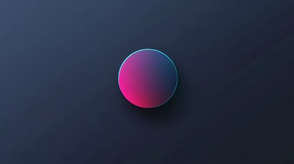 Poster - Glowing neon circle with pink and blue gradient on dark background