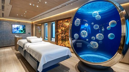 Poster - this therapy room showcases a sleek design with calming visuals generative ai