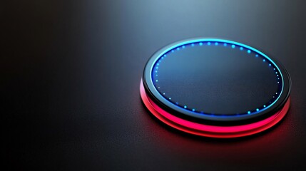 Poster - Futuristic glowing touch sensitive button lighting up in red and blue