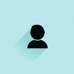 Poster - User icon casting long shadow on light blue background