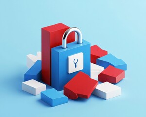Poster - Mobile app displaying real-time election updates with a secure lock icon