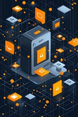 Poster - Multi-factor authentication icons surrounding a virtual voting machine