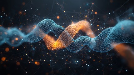Aufkleber - Abstract fluid forms dynamic energy glowing design