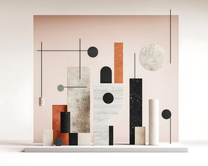 Poster - Abstract geometric shapes composition minimalist design