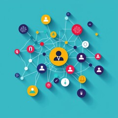 Poster - User icon surrounded by biometric verification circles