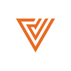 Abstract Triangle Letter V Logo design vector template isolated on white background