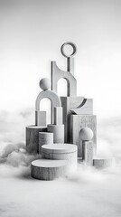 Poster - Abstract metal objects composition