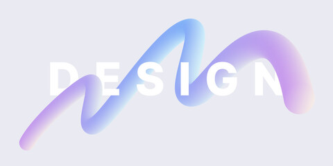 Wall Mural - wavy 3d ribbon. colored wavy gradient line for background, poster or cover. vector illustration desi