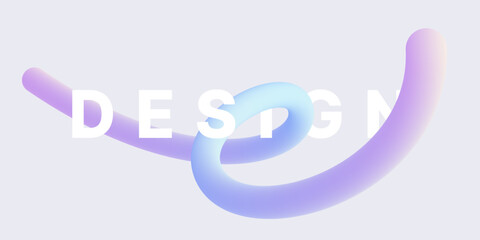 Wall Mural - wavy 3d ribbon. colored wavy gradient line for background, poster or cover. vector illustration desi